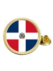 Dominican Republic National Flag Gold Plated Domed Lapel Pin Badge in Bag