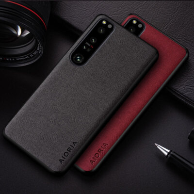 For Sony Xperia 10 III Fabric Canvas Cloth Leather Soft Bumper