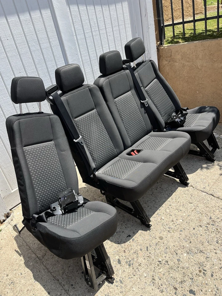 Asiento Ford Transit Palazzo 2015-2023 raro tela quinta fila última fila asientos 4 pasajeros Foto 3 de 4