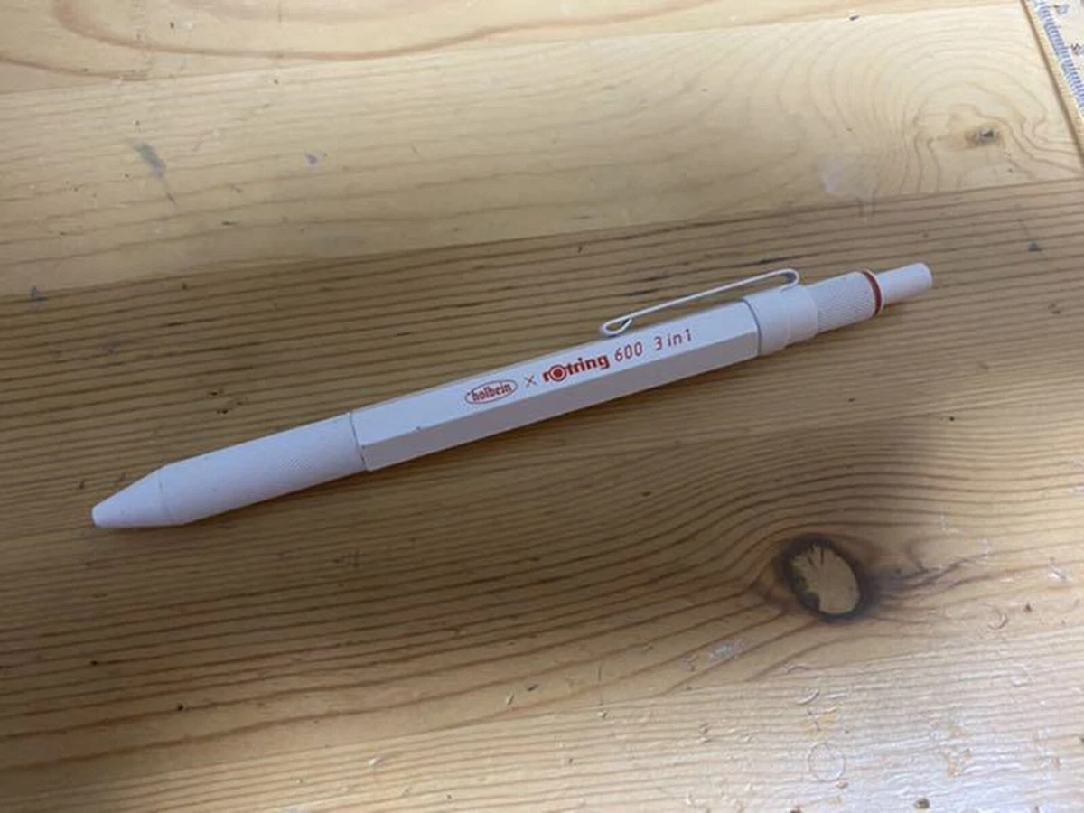 Rotring Holbein 600 3 in 1 Multi Pencil Ballpoint Pen White Limited rOtring used