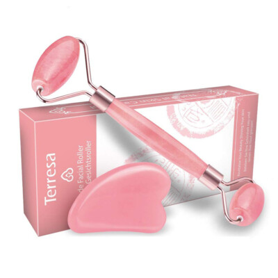 Jade-Gesichtsroller,Terresa Jade-Gesichtsmassageroller und Gua Sha Scraper Tool