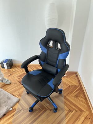ELECWISH Massage Gaming Stuhl Schreibtischstuhl Drehstuhl Chefsessel Bürostuhl -
