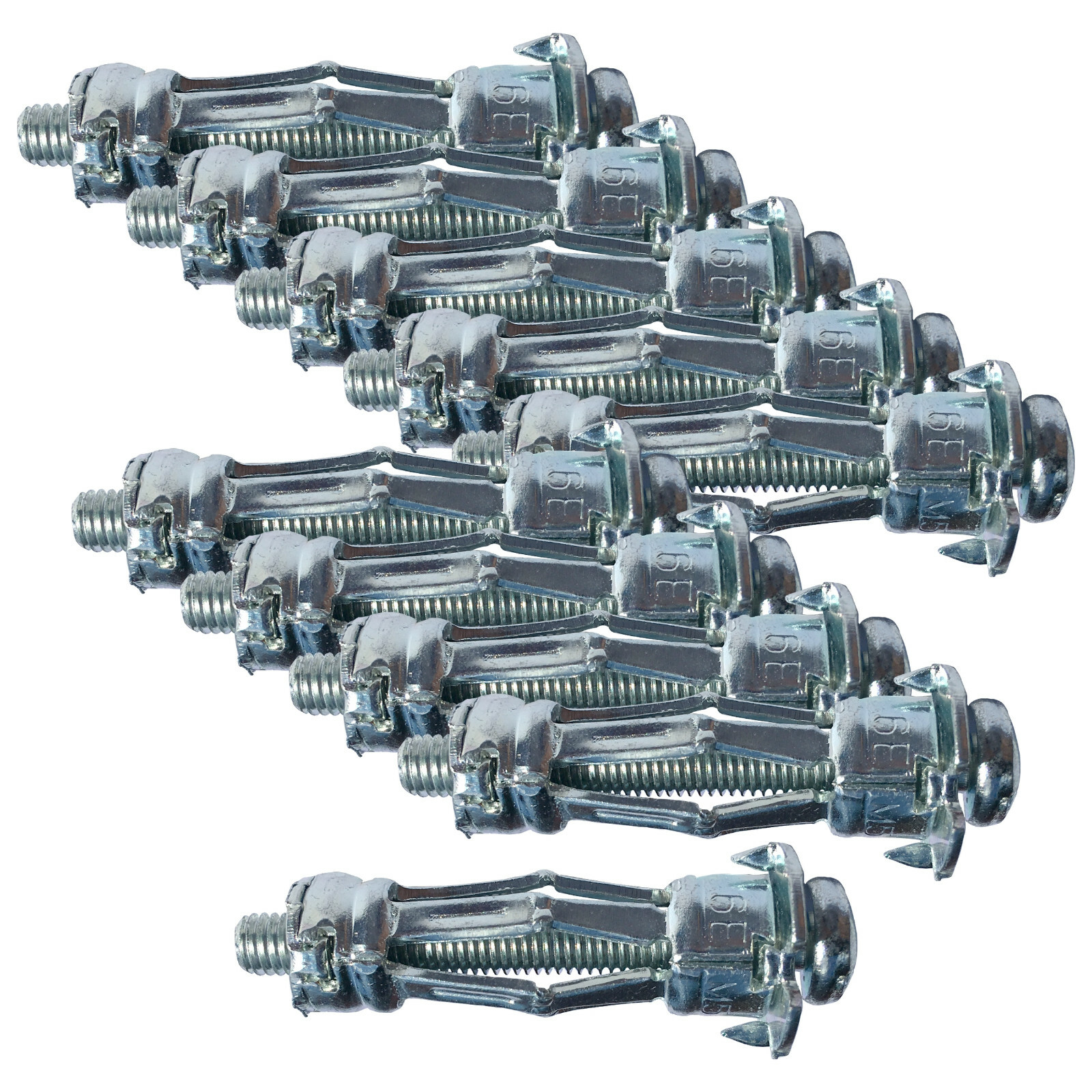 10 x M5 Heavy Duty Metal Plasterboard Cavity Wall Anchor Plug + Screw Upto 40Kg