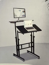 SIDUCAL Mobile Stand Up Desk Adjustable Laptop Desk with Wheels