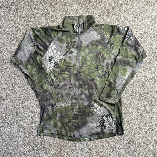 Kryptek Arma Tech 1/2 Zip Shirt Jacket Large Green Camo Breathable Hunting