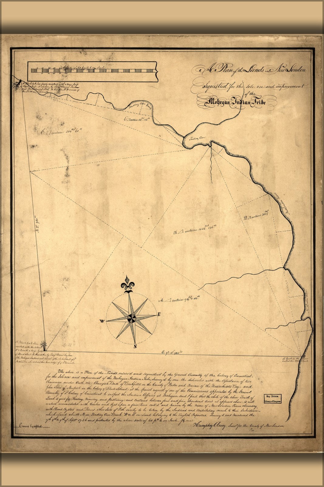 Plakat, Viele Größen; KKunste von Montville Neu London Connecticut 1736 Plakat, Viele Größen; KKunste von Montville Neu London Connecticut 1736