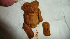 416 vtg AS IS ANTIQUE BALD MOHAIR 3" T Mini Jointed Stuffed Teddy BEAR AS IS
