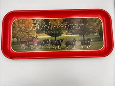 1998 Budweiser "Autumn Clydesdales" Limited Edition 19 x 8 1/2 Metal Tray
