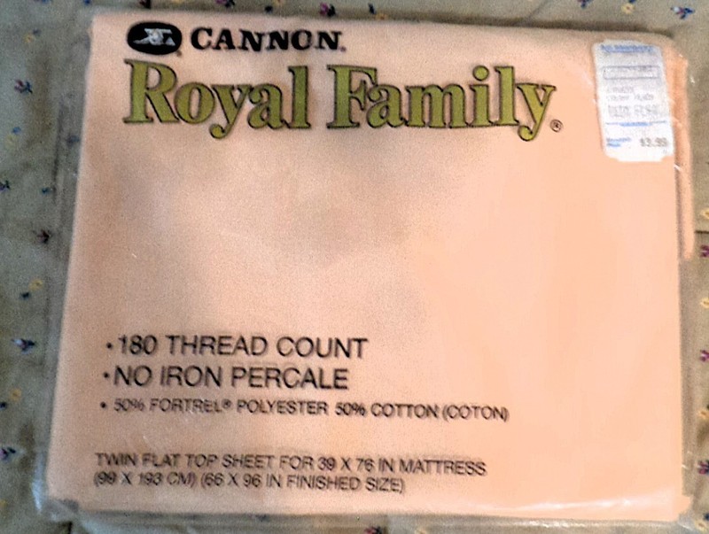 Vintage Cannon Royal Family Twin Flat Sheet Peach color NIP
