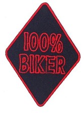 100 Biker - Small Iron On Sew On Embroidered Patch 2"X 3"
