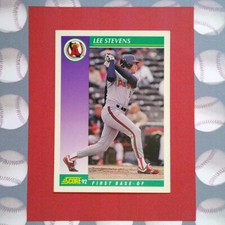 VTG 1992 Score Baseball Card California Angels #372 Lee Stevens First Base OF