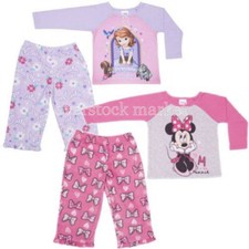 NEW KOMAR KIDS GIRLS CHARACTER 2 PIECE PAJAMA SET LS TOP/FLEECE PANT VARIETY