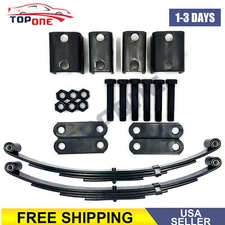 For 3500lbs Single Trailer Axle 4 Leaf Double Eye Leaf Springs + Hanger Kit