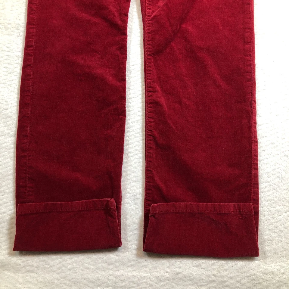 Pantalones de pana Cabi para mujer talla 6 rojo vino tiro medio rectos bolsillos elásticos Foto 3 de 4