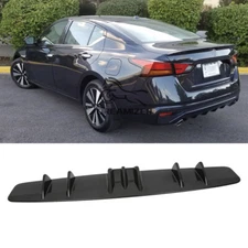 For Nissan Altima Lower Rear Bumper Diffuser Shark 7 Fin Spoiler Body Kits Black