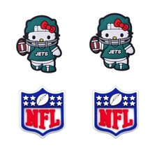 NFL New York Jets Football Kitty Shoe Charm - 4 pieces