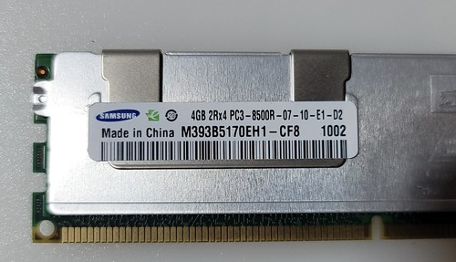 Samsung 28GB 7X4GB 2RX4 M393B5170EH1-CF8 PC3-8500R DDR3 Server Memory - Picture 2 of 3