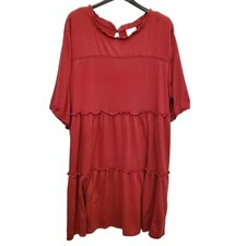 Knox Rose XL Rayon Blend Knee Length Tiered Dress