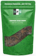 NPG Star Anise Seed Whole 4 Oz, 100% Natural Chinese Anise Star Pods Spice