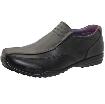 BOYS BLACK SMART PARTY WEDDING PROM WINTER SCHOOL SHOES CASUAL