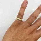 Nugget Band Ring Men's Women's Finger Ring SOLID 14K Yellow Gold Plated