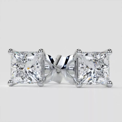 IGI zertifiziert Princess-Cut E VS1 Lab Grown Diamant Ohrstecker 14k Weißgold