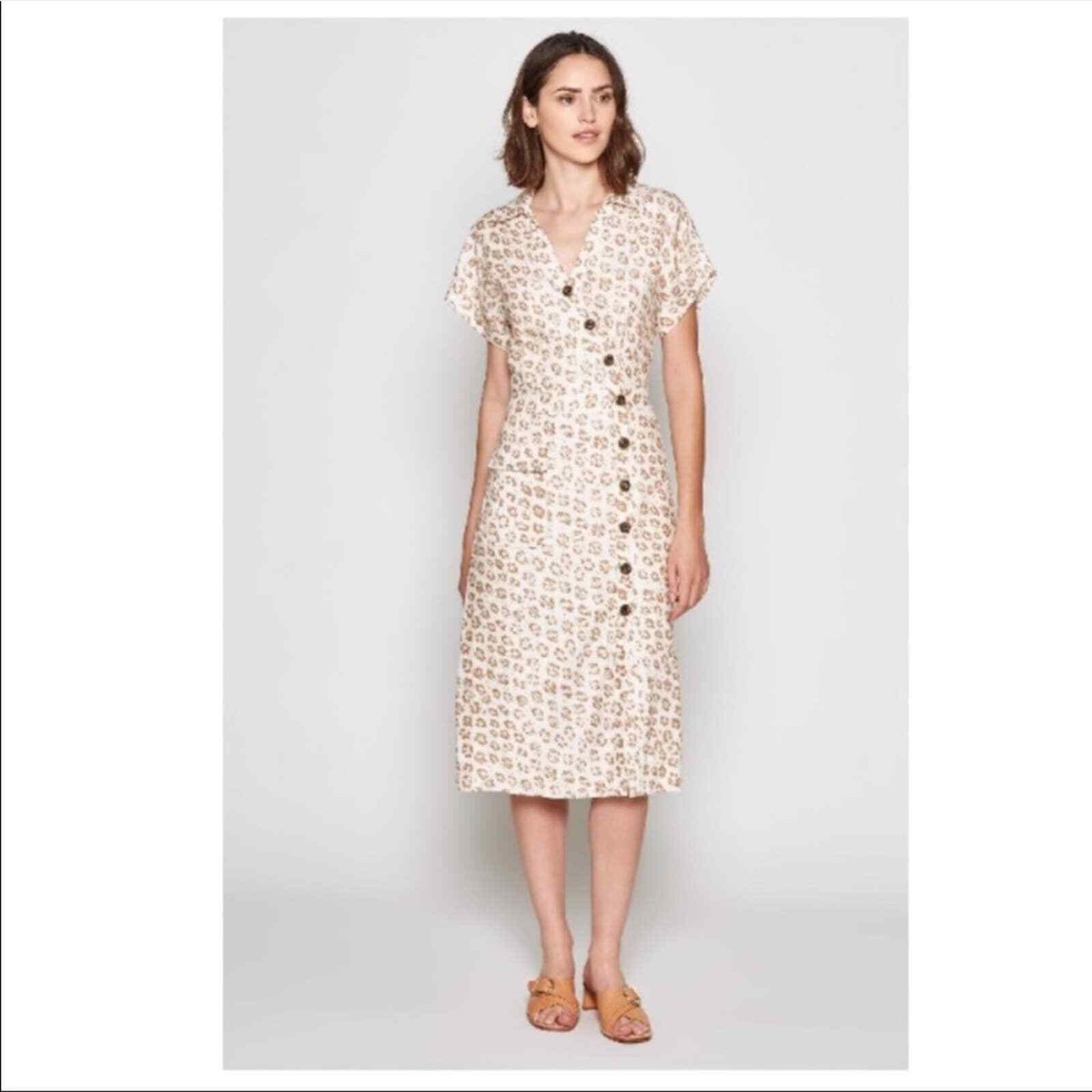 v neck dress midi Mia - Jersey - Olive powder blue formal gown Stormie Contoured Faux Leather Size:S+ (Chest 10.2