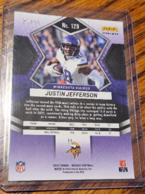 2022 Mosaic Justin Jefferson Red Yellow Choice Prizm25 / 80 #129