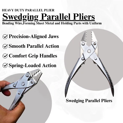 NS CRAFTS Swedging parallel Action Pliers for Jewelry, Metalwork & Woodwind Watch Repairs