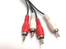 RCA COMPOSITE AUDIO CABLE 6FT CORD 6 FT WHITE RED 6' TV