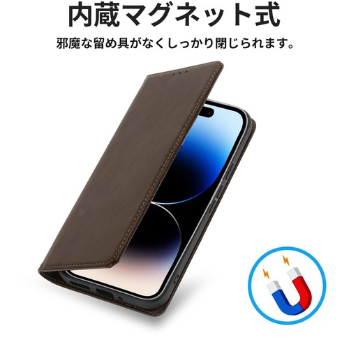 Étui rabat cuir pu marron pour Google Pixel 9/9pro avec porte-cartes - Photo 6 sur 6