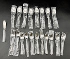 Vintage Interpur Florenz 8 Petal Flatware 20 Piece Stainless Steel Korea NIP