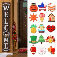 Interchangeable Welcome Sign for Front Porch Standing 47''x8'' Large Hanging ...