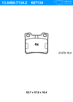 ATE BremsbeläGe Hinten Rechts Links FüR Peugeot 406 607