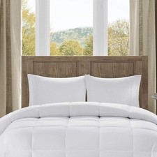 Madison Park Cotton Comforter Soft Breathable Lightweight Full/Queen Size, White