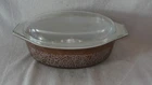 Vintage Pyrex Woodland Brown Oval Casserole Dish 045 With Lid 2.5 Qt.