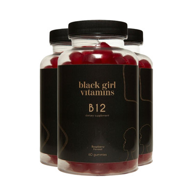 3-Pack Black Girl Vitamins B12 Gummies   Energy & Metabolism Support -180Gummies