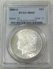 1880-S Morgan Silver Dollar NGC MS65 Frosty White Semi Proof/Cameo #Q323