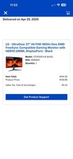 LG UltraGear 27GS50FX 27" FHD 180Hz Gaming Monitor FreeSync HDMI DisplayPort