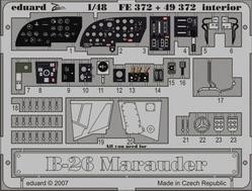 Eduard FE372 1/48 B-26 Interior Photo Etch for Revell