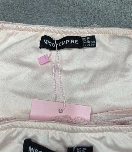 Missy Empire Bandeau Top And Mini Skirt Size 10 Pink Matching Set New With Tags - Picture 7 of 8