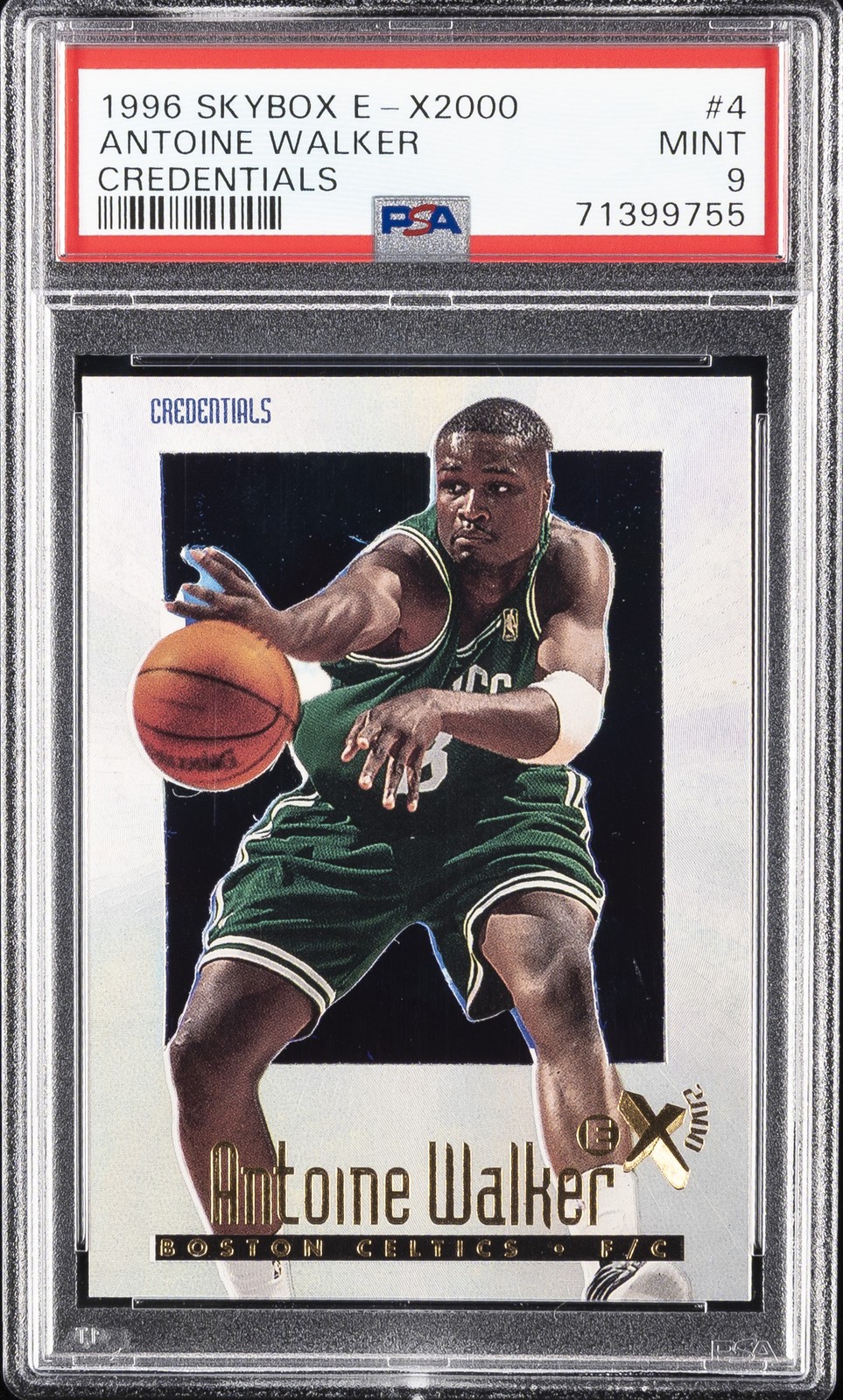 1996 SKYBOX E-X2000 CREDENTIALS #4 ANTOINE WALKER 409/499 PSA 9