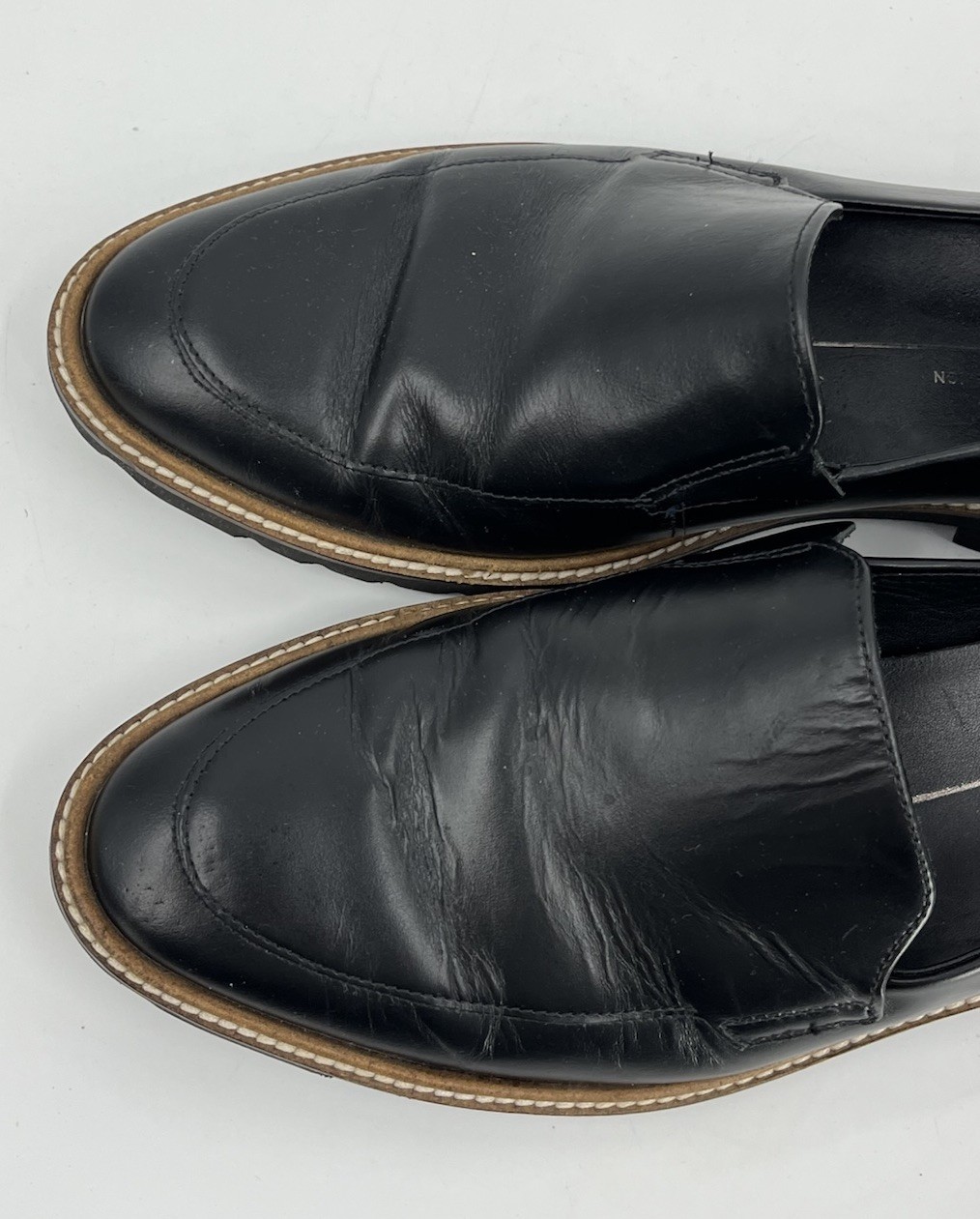 SAOLA Mocassino donna Ecco inciso sartoriale nero suola a strappo taglia EU 38 US 7 5