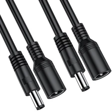2-Pack 13FT DC Power Extension Cable 5.5mm x 2.1mm 12V DC Extension Cord Secu...