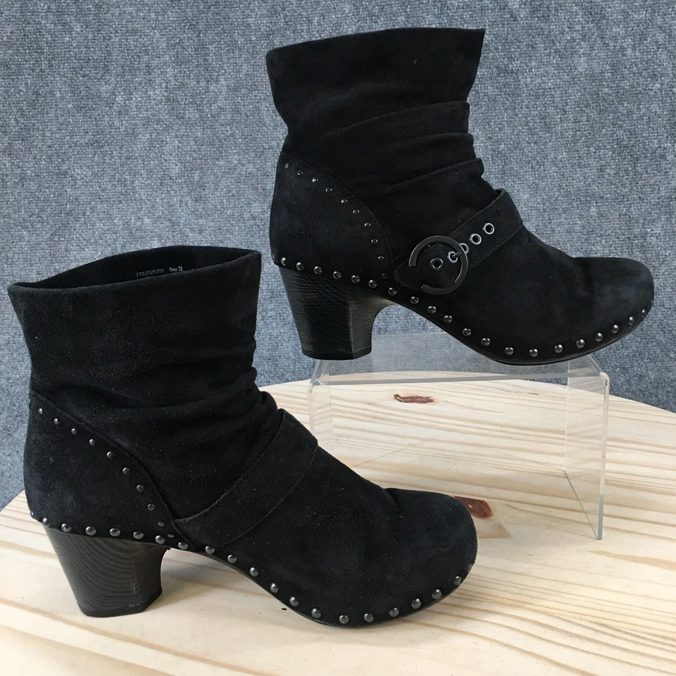 Dansko Boots Womens 39 Nikita Ankle Bootie Black Leather Casual Block 7702020200 - Image 2 of 4
