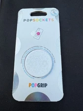 PopSockets Textured White Floral Pattern PopSocket Pop Socket Popsocket
