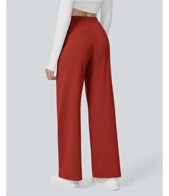 Halara FlexDayStretch High Waisted Pocket StraightLeg Work Pants Valiant PoppyXL