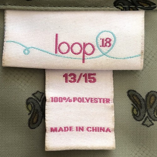 Loop 18 Blouse Size 13/15 Sheer Paisley Button Up Lace Tie Front Bohemian - Picture 6 of 10