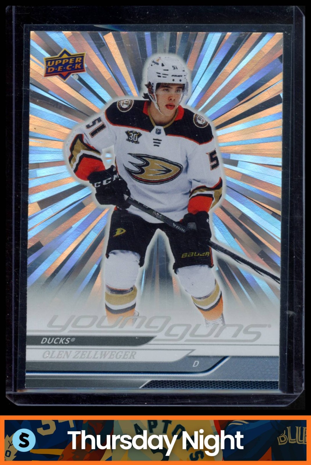 2024 UPPER DECK #236 OLEN ZELLWEGER OUTBURST SILVER YOUNG GUNS RC