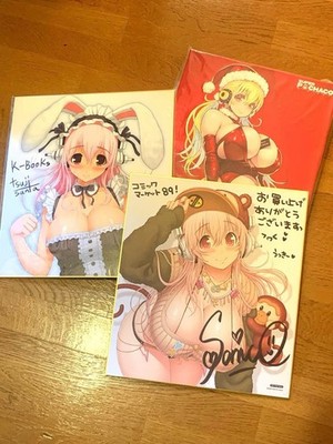 Super Sonico & Super Pochaco 2 colored papers & 3 canvas boards set